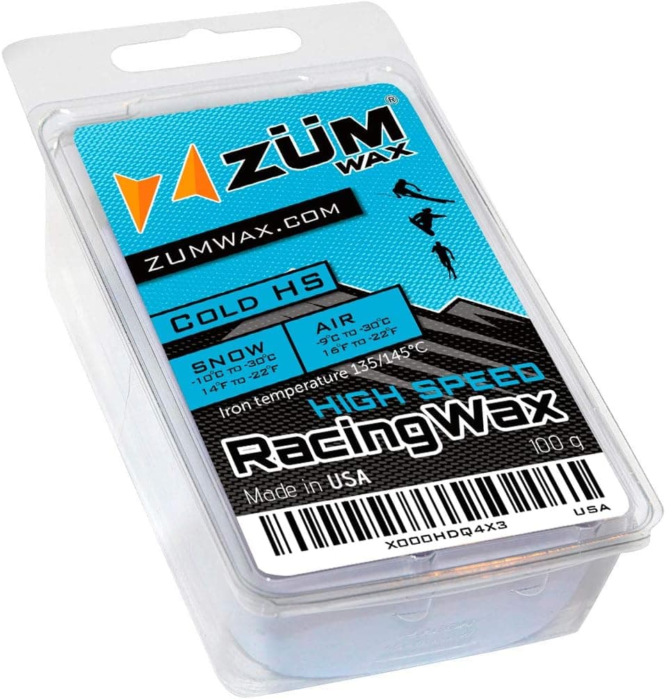 ZUMWax HIGH SPEED RACING GLIDE WAX Ski/Snowboard/NORDIC/Cross-Country - COLD Temperature - 100 gram - INCREDIBLY FAST in COLD Temperature!!! Environmentally Friendly & NON-TOXIC! FULLY TSCA COMPLIANT!