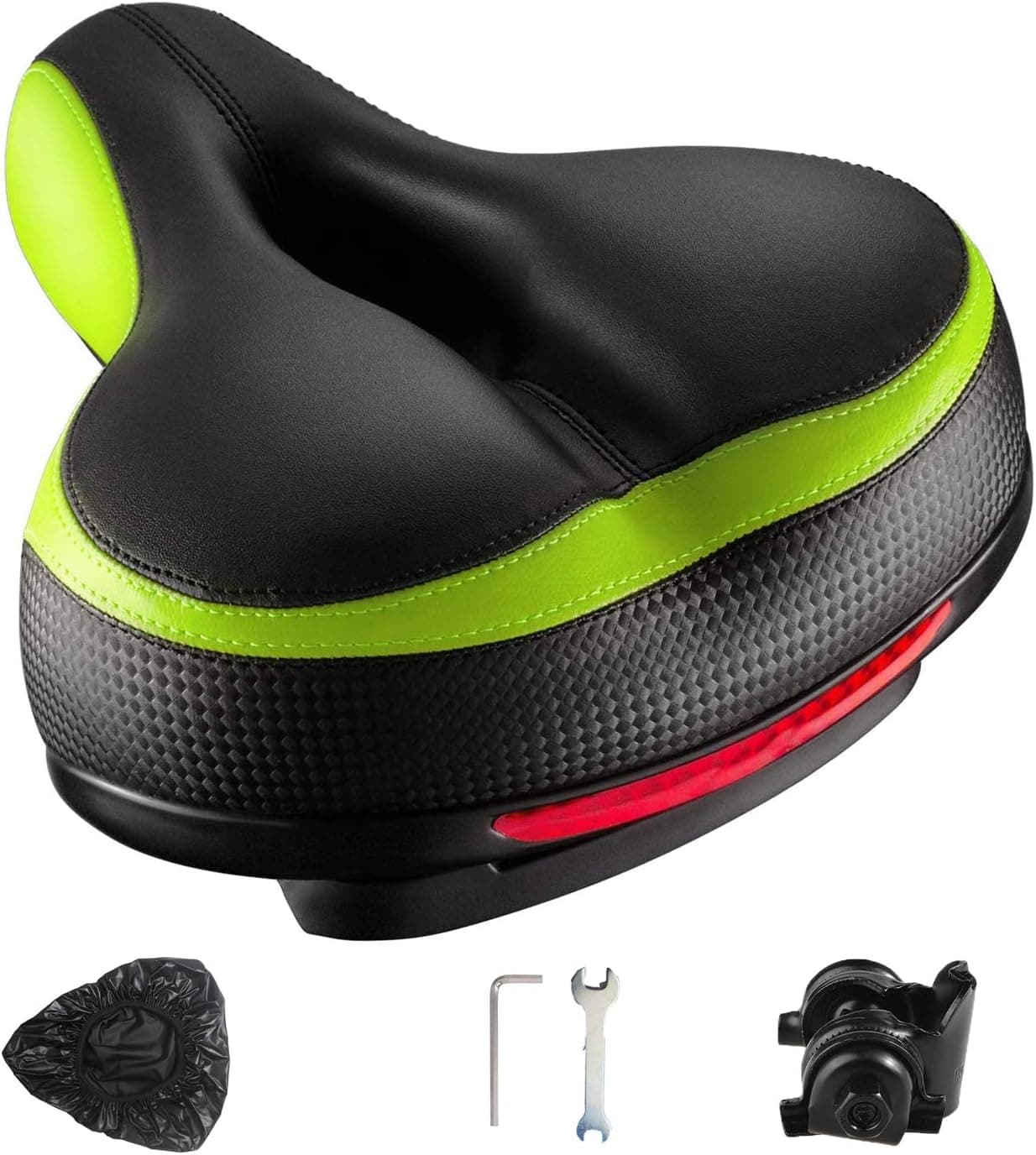 Bike Seat Cushion for Women Men Comfort Memory Foam Bicycle Seats For Exercise Mountain Bike Road Bike Cruiser Bikes Bmx Indoor Cycling Sit and Spin Padded Wide Gel Bike Saddle Cover Peloton Seat