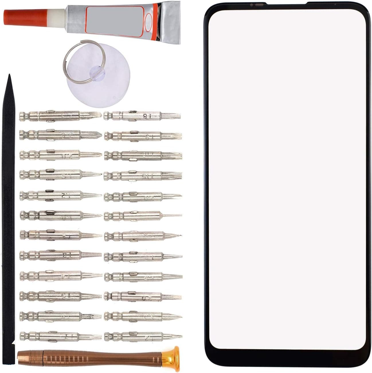 G8 Power Outer Glass Panel Screen Replacement for Motorola Moto G8 Power Black
