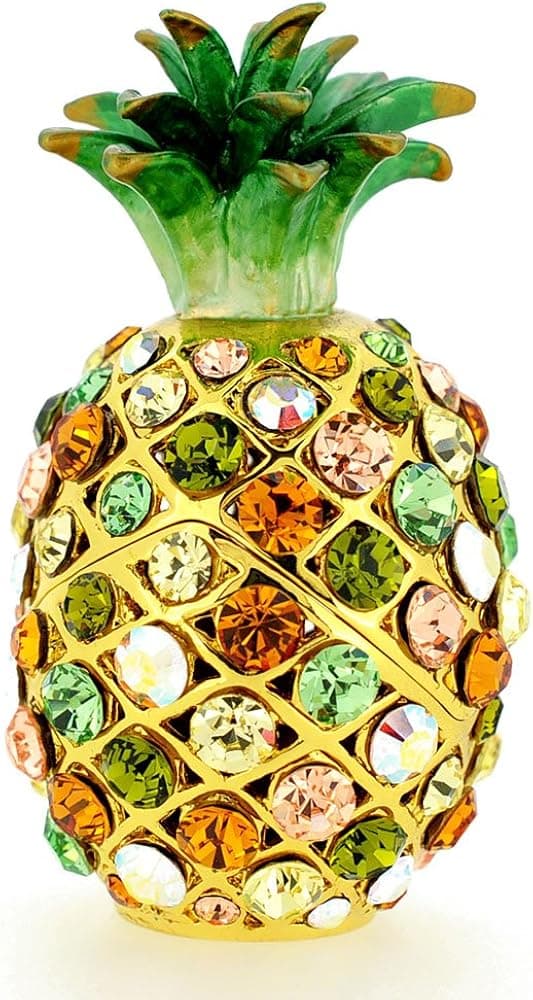 Fantasyard Golden Pineapple Trinket Box with Swarovski Crystal