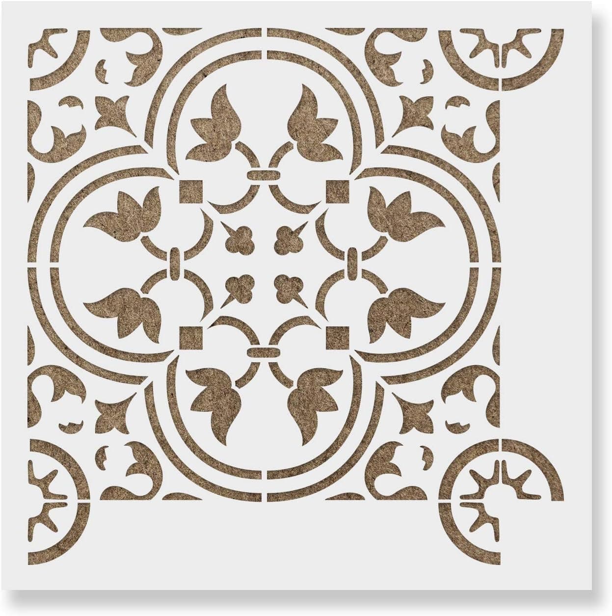 Rosario Tile Stencil - Reusable Scandinavian Tile Stencils for Painting Custom Floors, Walls, Furniture and More!