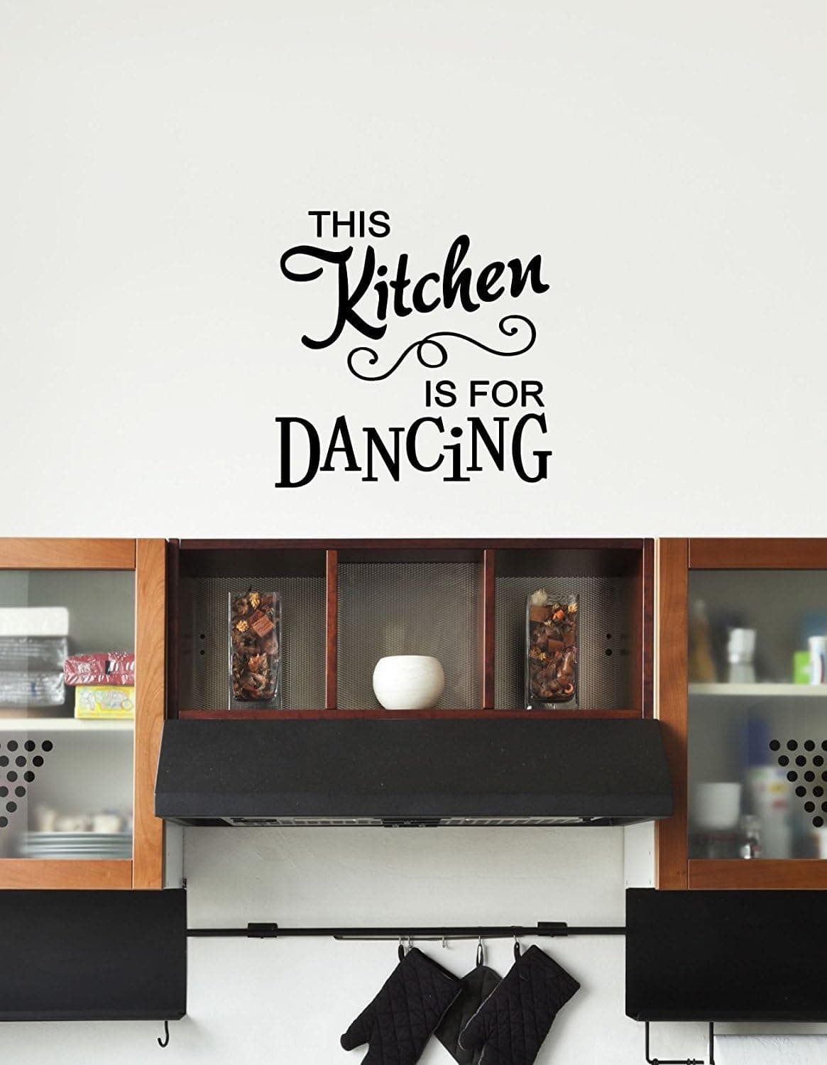 This Kitchen is for Dancing Vinyl Decal - Kitchen Vinyl Wall Art Decal, Dining Room Decor, Home Decor, 18x18