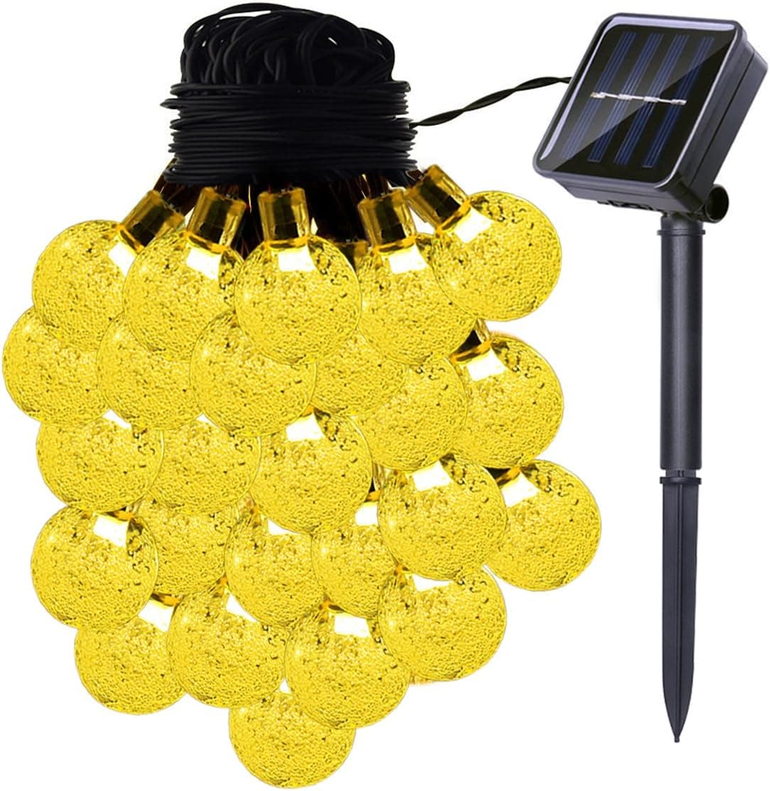 Solar String Lights, 21.4ft 30 LED Bulb Light with 8 Modes for Patio, Garden, Path, Party and Home Decorations(Warm White)
