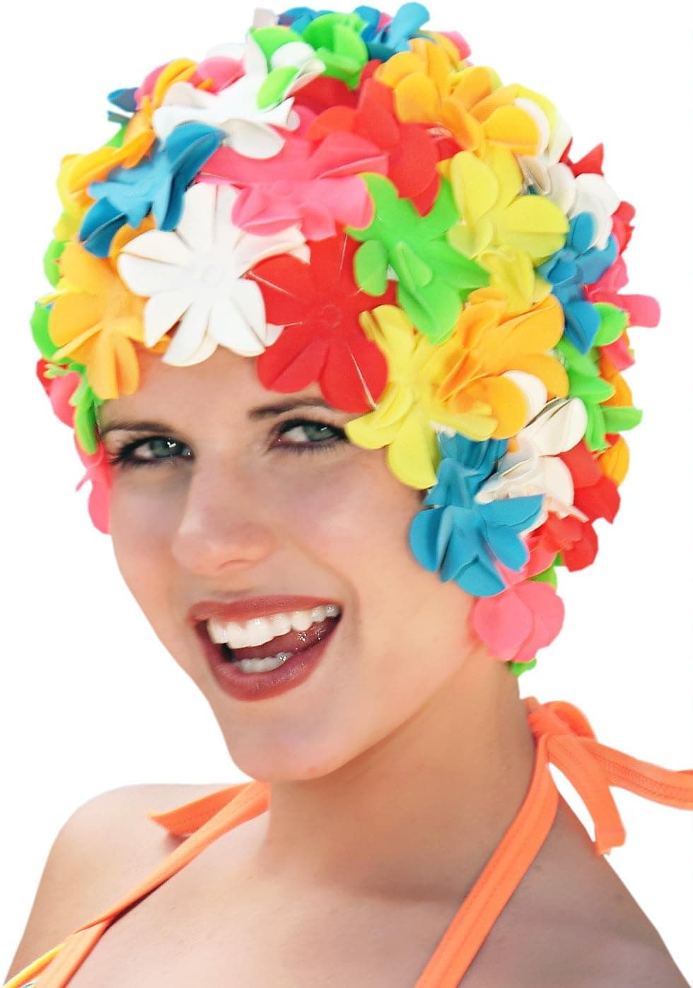 Retro Petal Swim Cap - Vintage Flower Bathing Cap - Swimming Hat by Sync