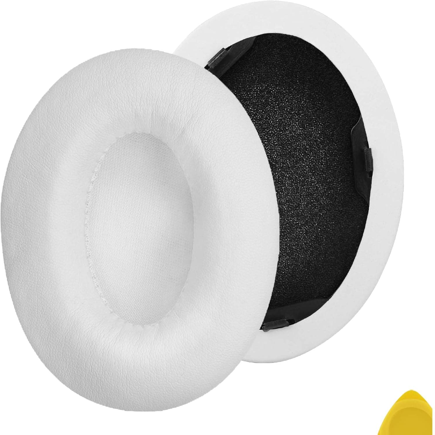 Geekria QuickFit Replacement Ear Pads for Monster Beat Studio 1.0 (1st Gen) Headphones Earpads, Headset Ear Cushion Repair Parts (White)