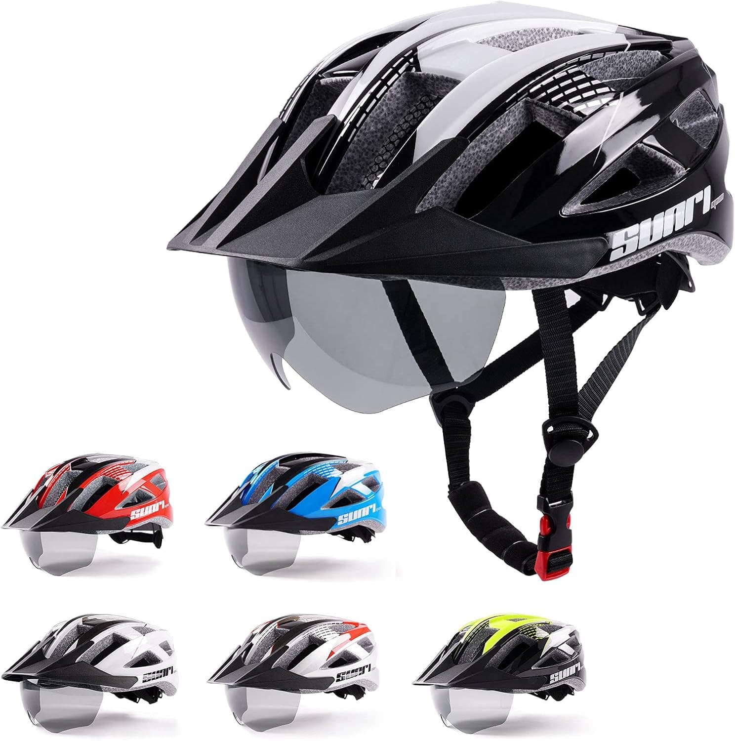 SUNRIMOON Mens Womens Bike Helmet Adult - Adjustable Googgle, Visor, Bicycle Helmet for Cycling, Commuter