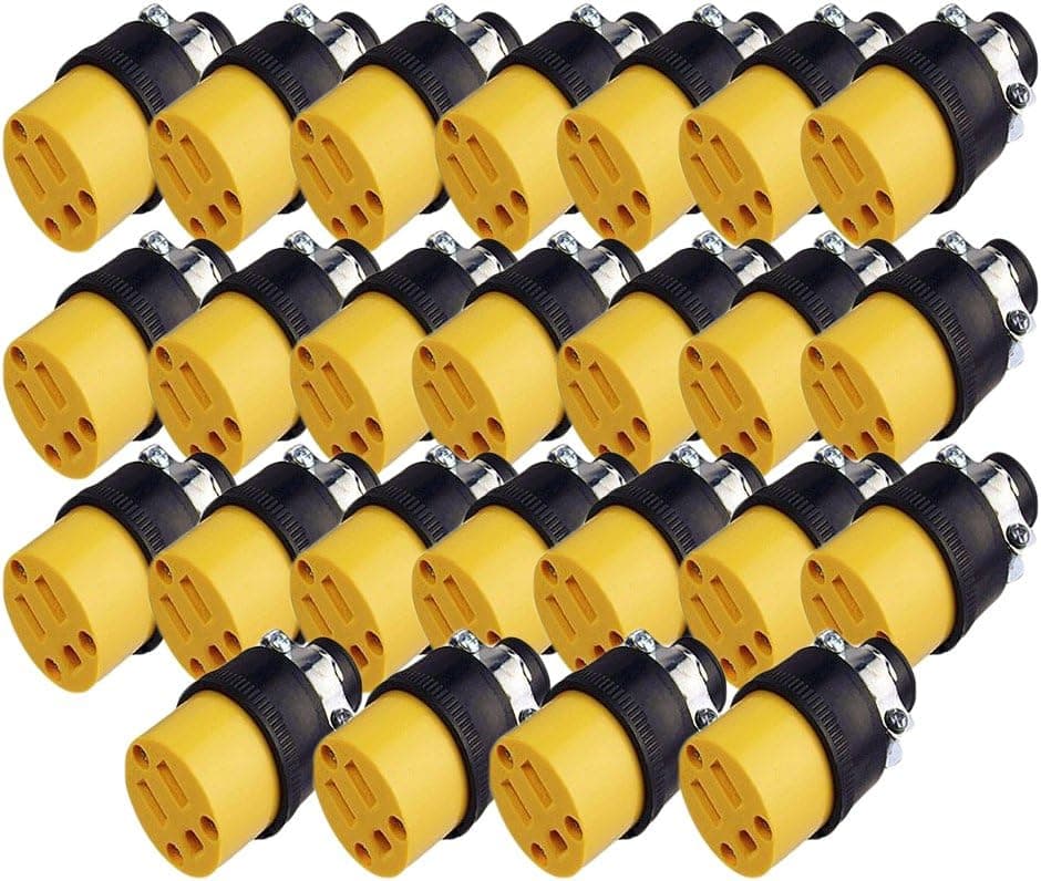 Black Duck Deals Male & Female Extension Cord Replacement Electrical Plugs End (25 Female)