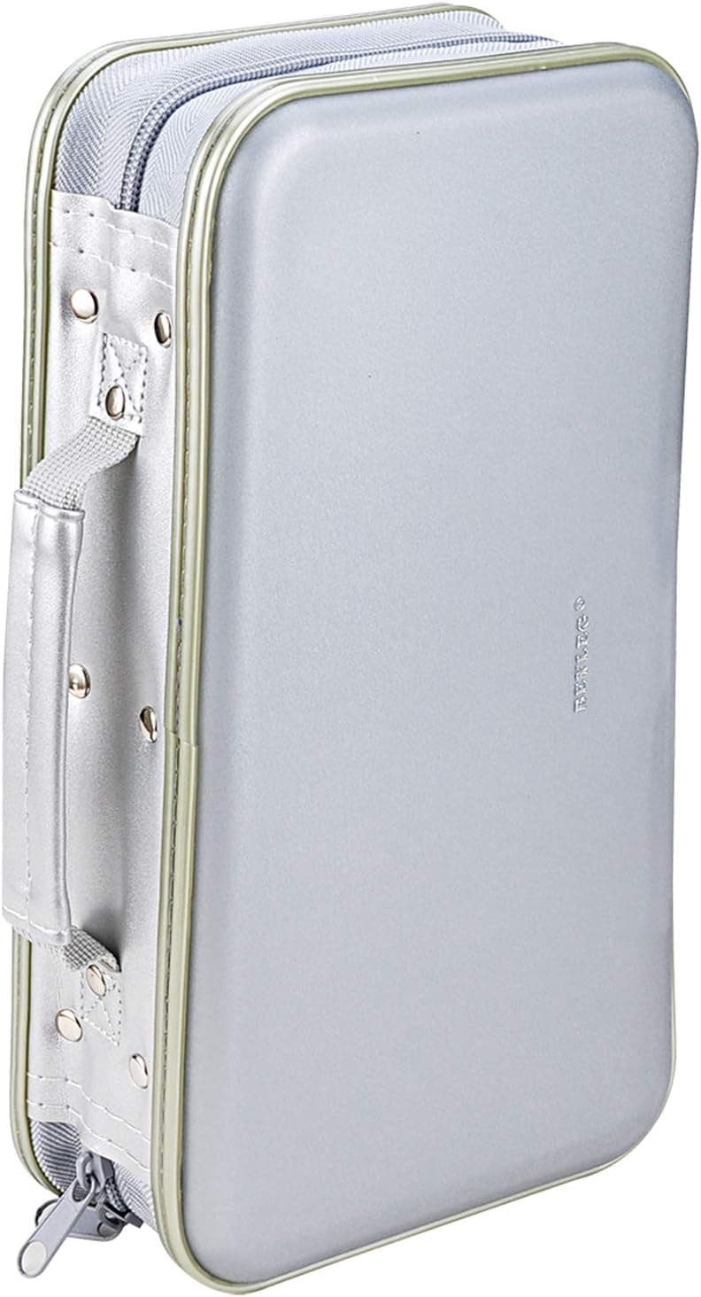CD DVD Wallet, Wismart 96 Capacity Heavy Duty Sturdy DVD Storage Hard shell CD Disk Holder DVD Case VCD Wallets Blu-ray Media Case Storage Holder Organizer Wallet,96 Capacity (Silver)