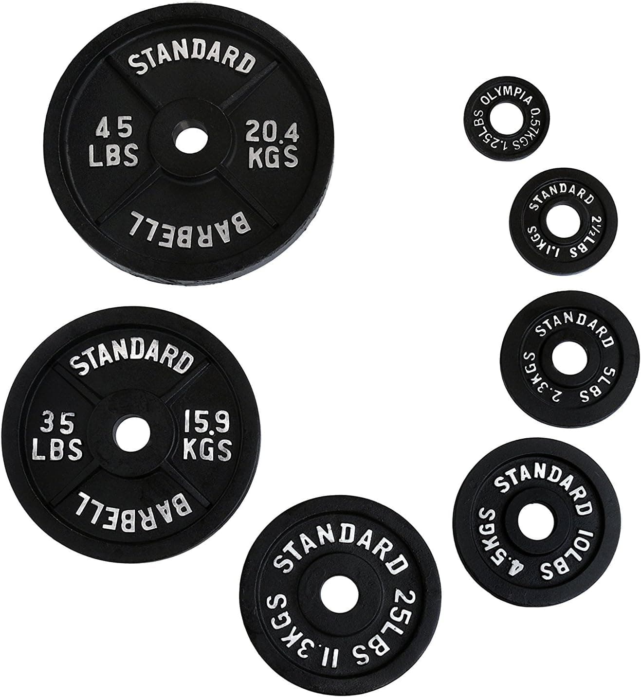 Ader Olympic Black Plates Set- (1.25, 2.5, 5, 10 Lbs) 4 Pairs