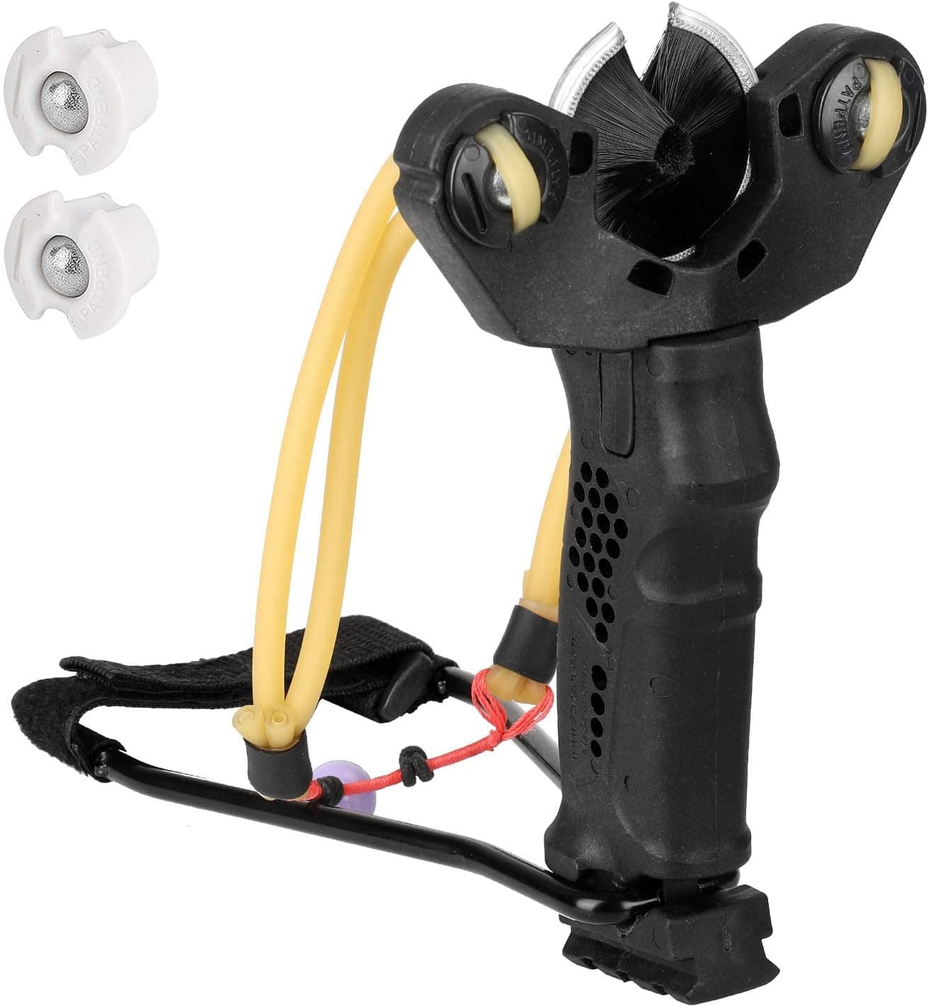 YuXing Professional Fishing/Hunting Slingshot, Folding Archery Sling-Shot Handle and Big Arch Slingbow (with Heavy Duty Launching Band) and Fishing Arrow Rest (Assembled), Arrows Not Include