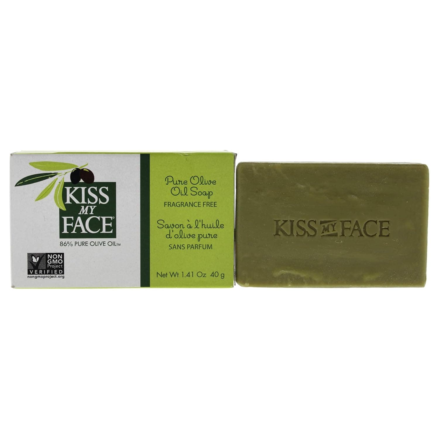 Kiss My Face Bar Soap, Pure Olive Oil, 1.41 Ounce