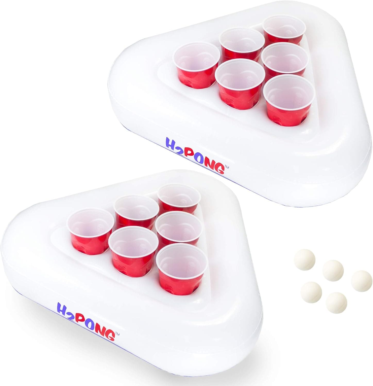 Play Platoon H2PONG Inflatable Party Pong Racks, Includes 5 Ping Pong Balls - Floating Pool Party Game Float Set