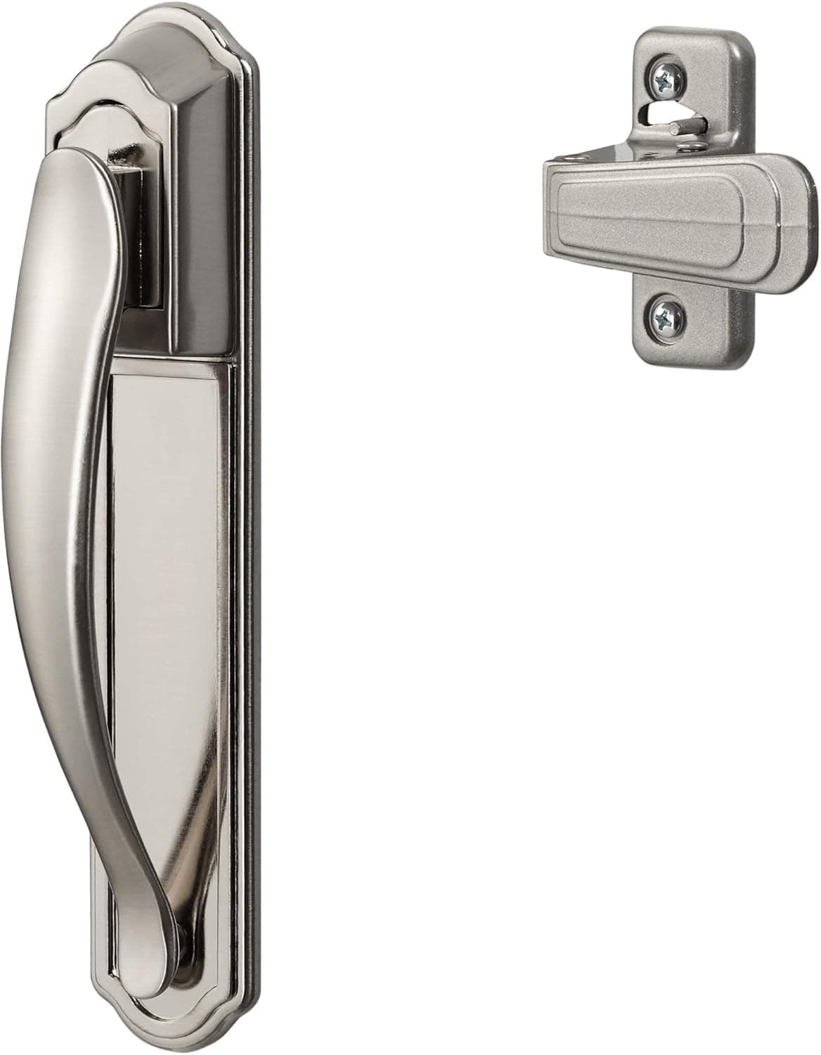Ideal Security SKDXSS DX Pull Handle Set for Storm and Screen Doors Easy Upgrade, No Lock, Satin Nickel