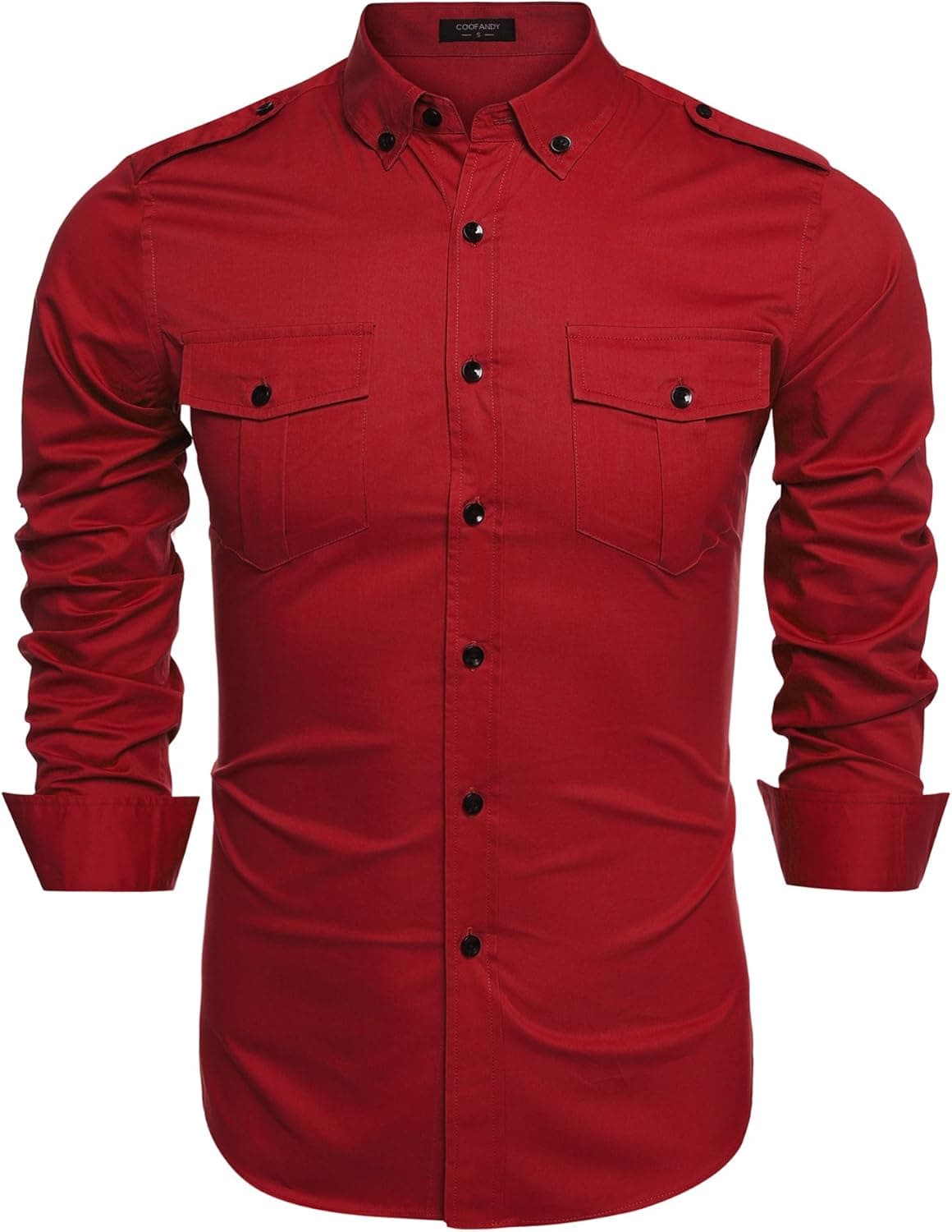 COOFANDY Men's Casual Linen Button Down Shirt Chambray Plain Oxford Dress Shirt