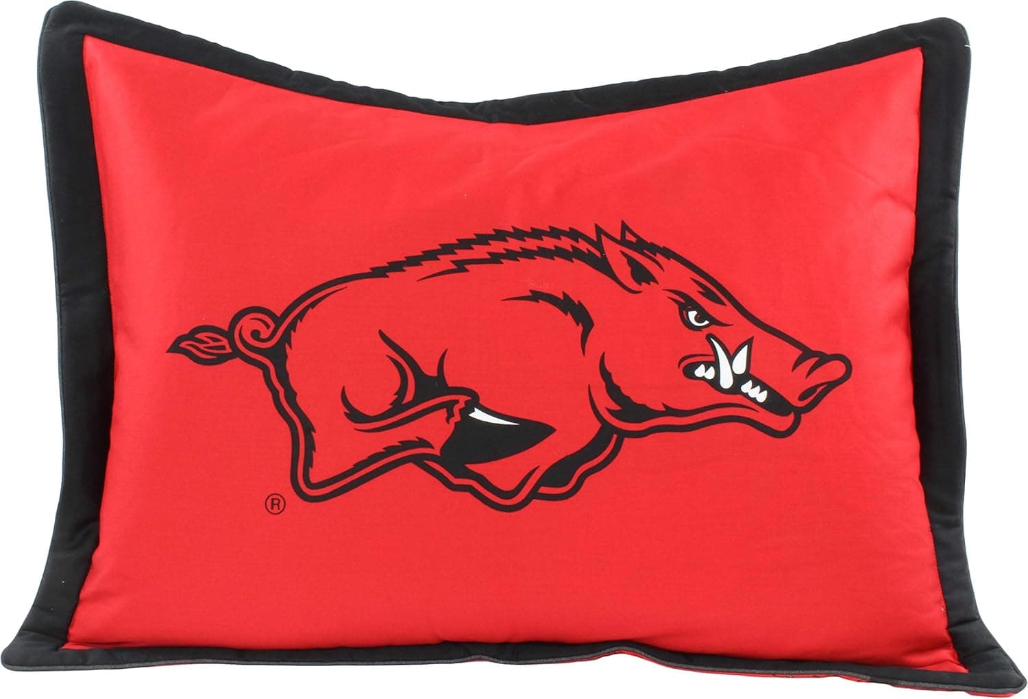 College Covers Everything Comfy Arkansas Razorbacks Big Logo Reversible Quilted Pillow Sham