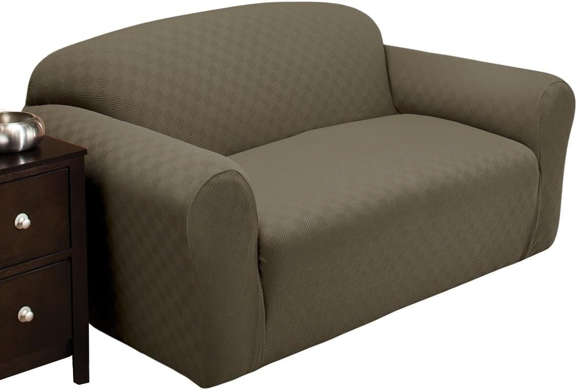 Stretch Sensations, Newport Loveseat Slipcover, Regular Loveseats, Perfect Chair Protection, Comfortable Easy Stretch Fabric (Sage)