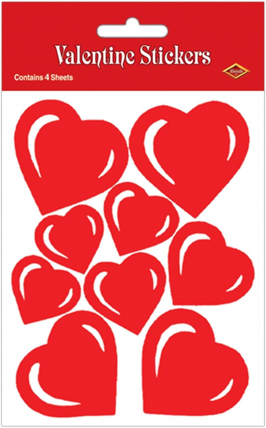 Beistle Valentine Heart Sticker Sheets Party Accessory