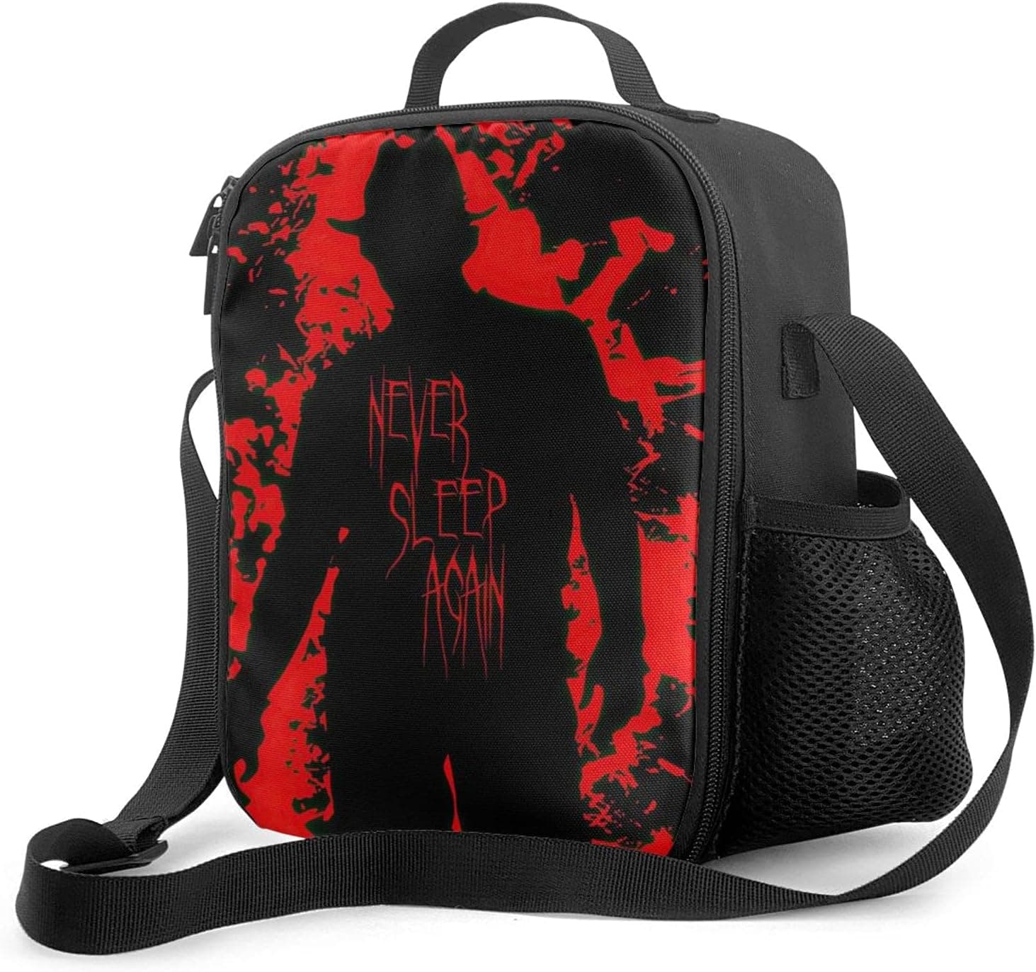 Cruelwinter Horror Movie Lunch Bag Youth Reusable Insulated Lunch Box With Bottle Holder Adjustable Shoulder Strap Waterproof Tote For School Office Picnic Black
