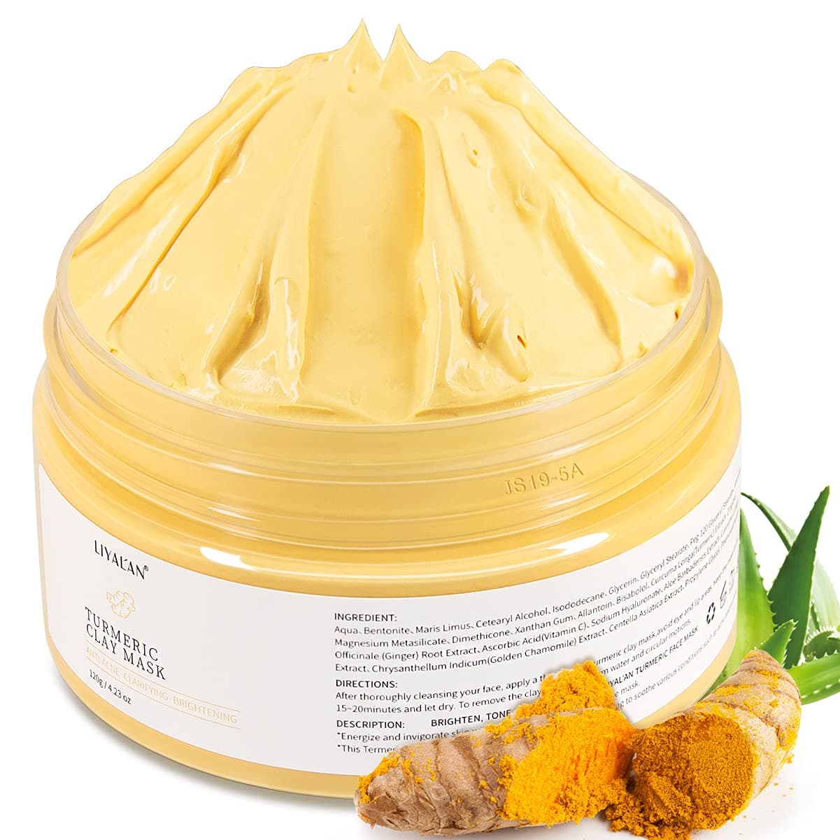 Turmeric Face Mask,Clay Facial Mask for Skin Care,Deep Cleansing Blackhead,Acnes Control and Refining Pores/4. O5z