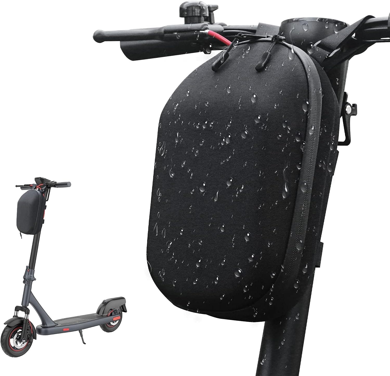 FLYTRAKS Scooter Storage Bag, Waterproof Electric Scooter Bag, Hard Shell EVA Durable Scooter Handlebar Bag Scooter Front Bag Electric Scooter Accessories, 3L Capacity