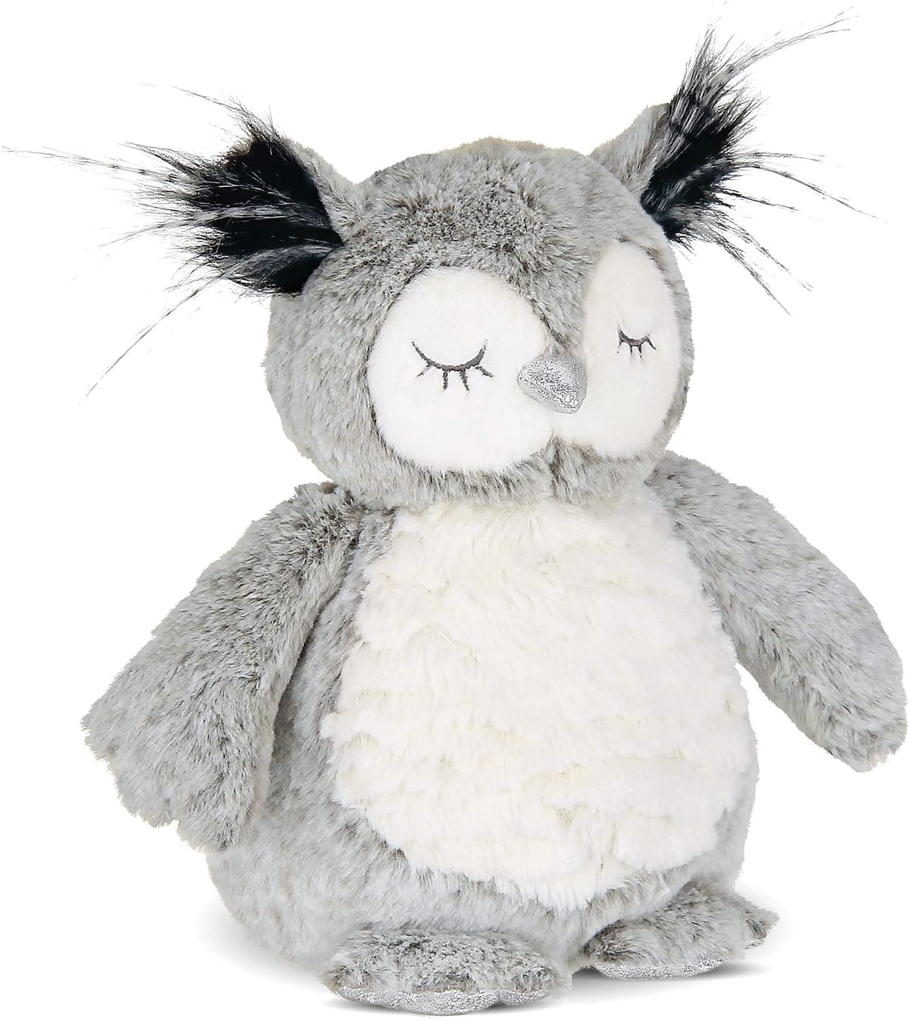 Bearington Owliver Grey Plush Owl Stuffed Animal, 10 Inch
