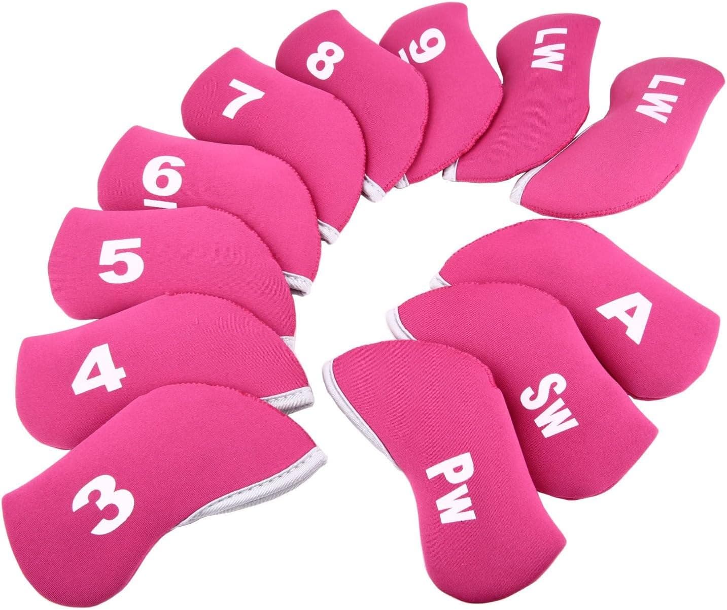 Sword &Shield sports 12 Pcs Golf Club Iron Head Covers Neoprene Iron Cover 3-LW Protect Case