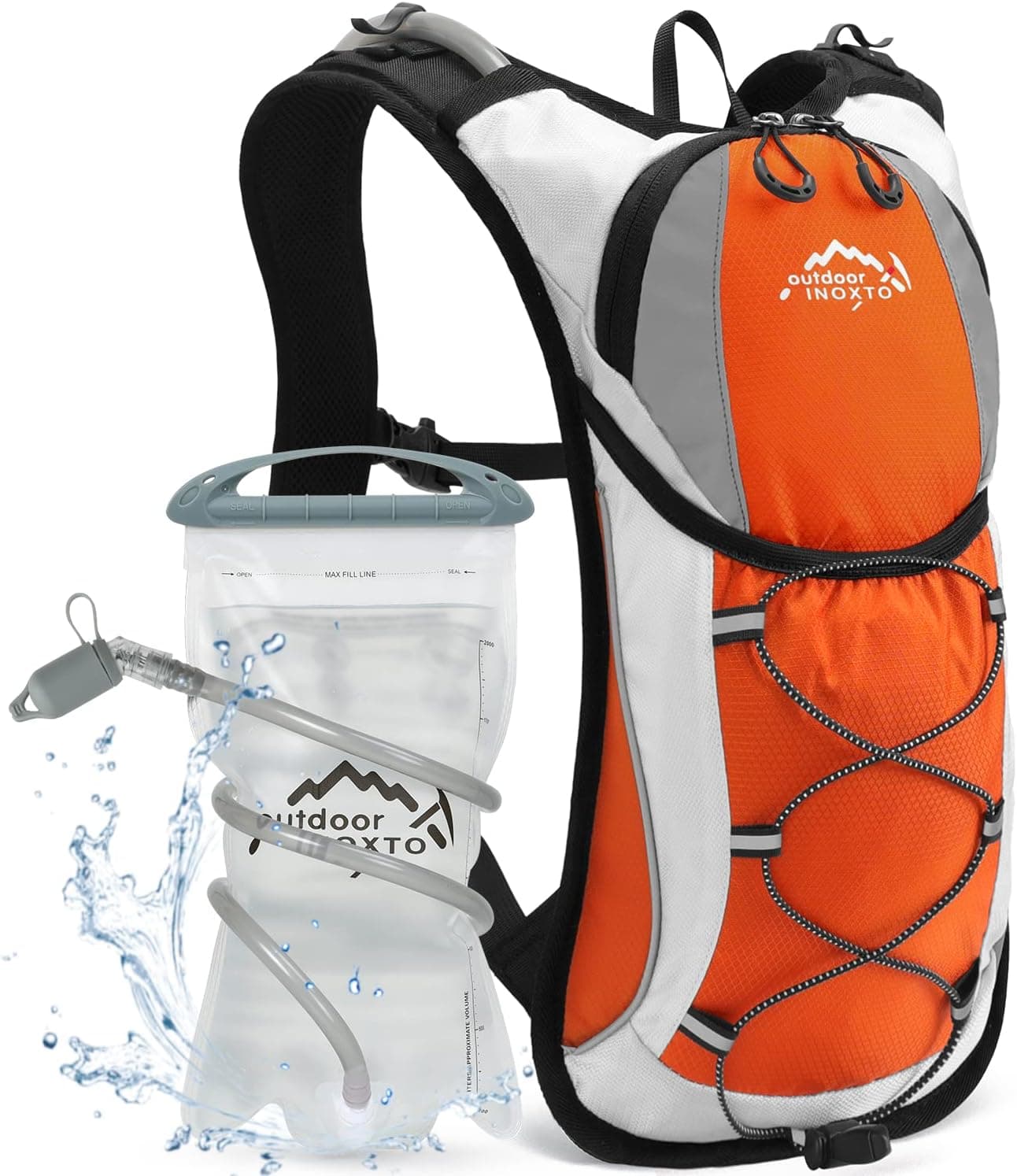 IX INOXTO Hydration Pack Backpack, Lightweight Water Backpack with 2L Leakproof Hydration Bladder Daypack for Men Women,Running Hydration Vest for Outdoor Trail Running Hiking Cycling Race Climbing