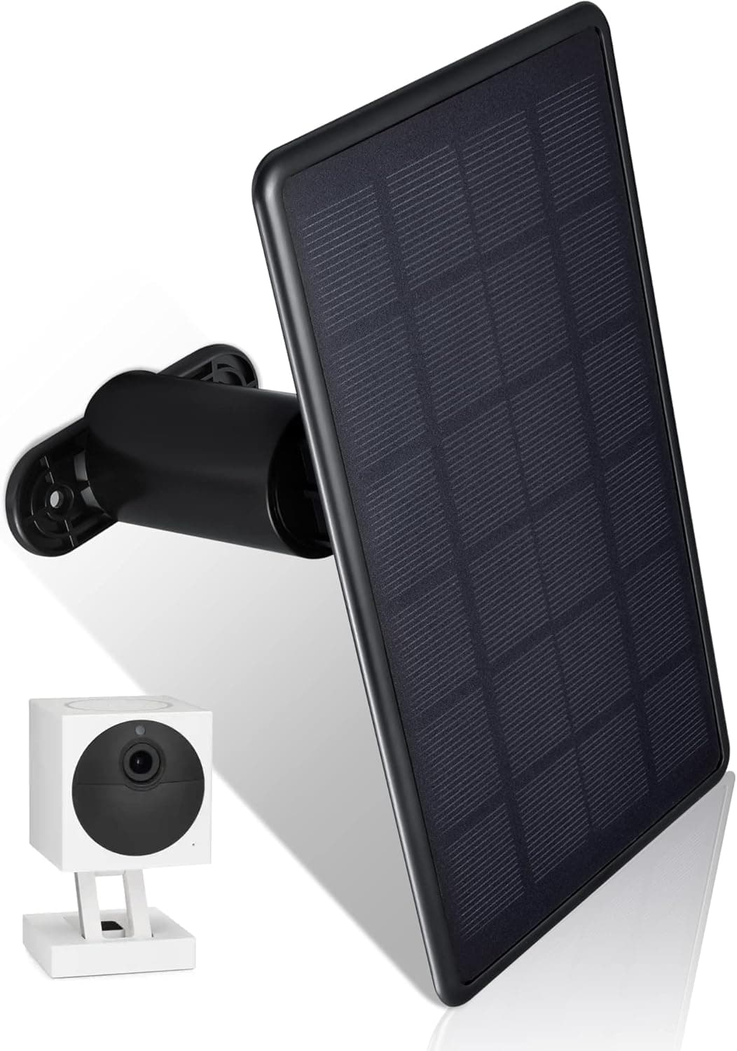 Wasserstein Solar Panel Compatible with Wyze Cam Outdoor and Wyze Cam Outdoor V2 - Plug in and Power Your Security Camera with Efficient Solar Power (1 Pack, Black) (Wyze Cam Outdoor NOT Included)