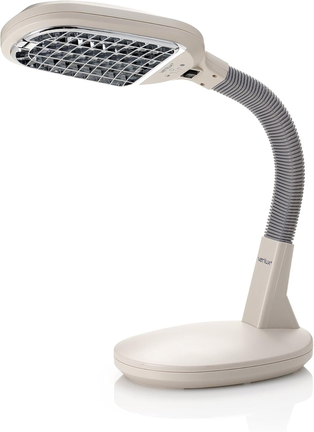 Verilux Original Natural Spectrum Desk Lamp, Adjustable EasyFlex Gooseneck, Hi/Low Switch, Optix Glare-Control Diffuser, Ivory