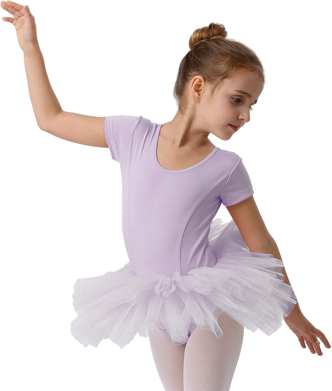 MORSTANE Girls Ballet Leotard Tutu for Dance Toddler Ballerina Dress Outfit Short Sleeve