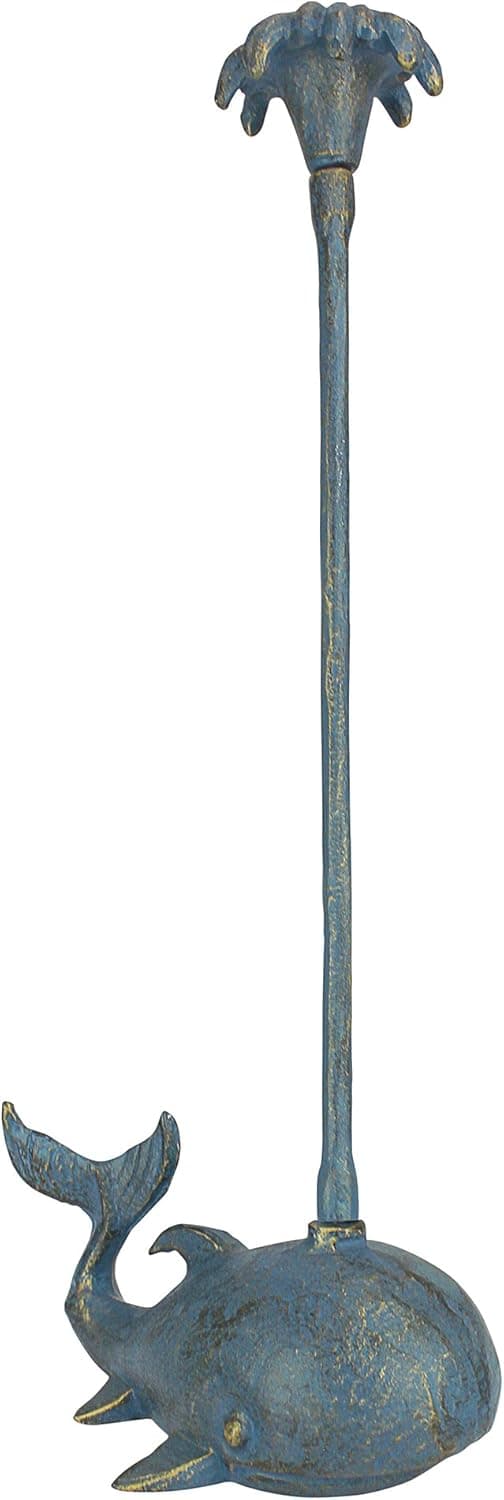 Design Toscano Whale of a Tale Sculptural Iron Paper Towel Holder, Full Color