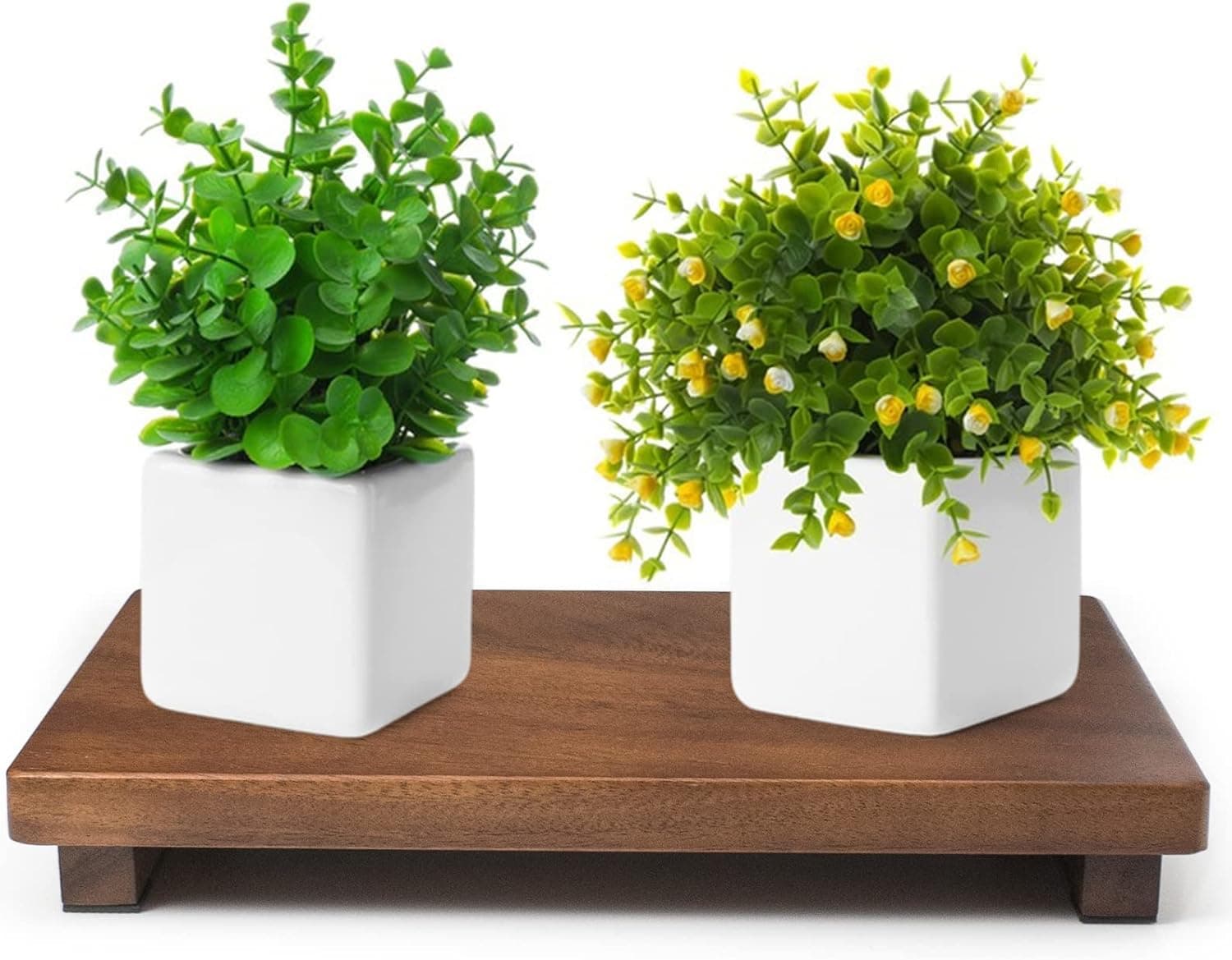 Decorative Wood Riser for Display, Walnut Wood Pedestal Stand, Modern Farmhouse Decor Soap Tray, Displays Your Plant Bottles Candles for Your Home and Bathroom (Large, 12 x 7.1 x1.57Inch)