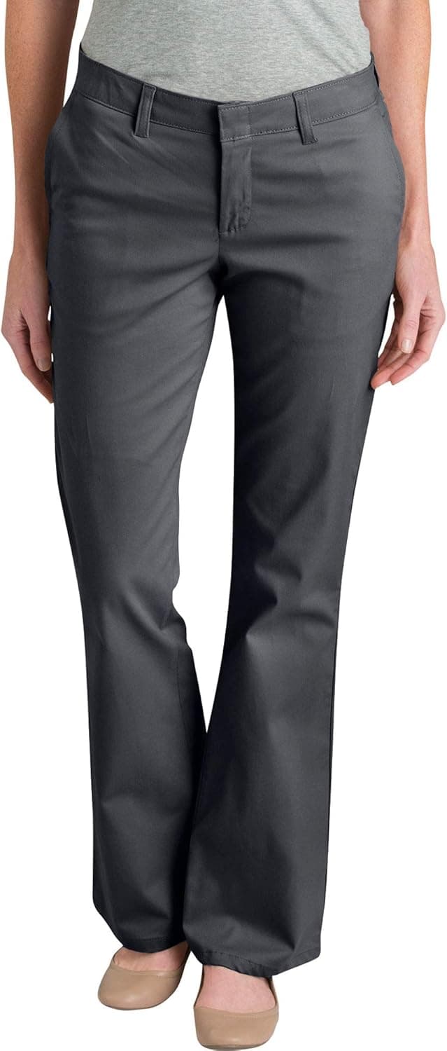 Dickies Women's Flat Front Stretch Twill Pant Slim Fit Bootcut