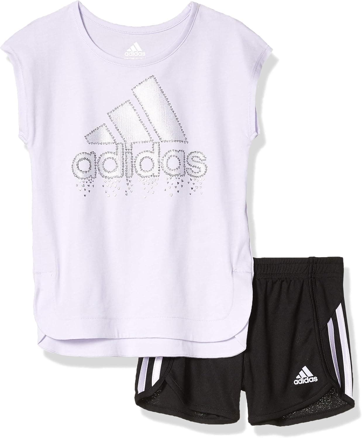 adidas girls Short Sleeve Tee & Sport Short Clothing Set