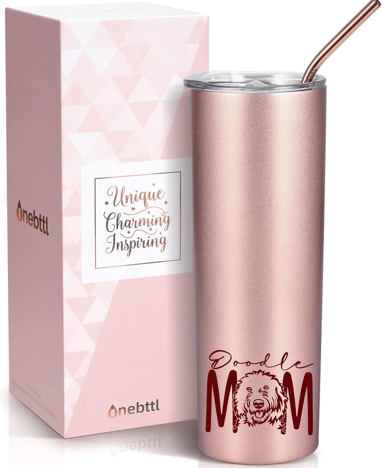 Onebttl Goldendoodle Gifts for Women & Girl, Doodle Mom 20oz Stainless Steel Insulated Tumbler, Novelty Golden doodle Gifts for Dog Lovers, Dog Mom Gifts, Message Card & Package Included