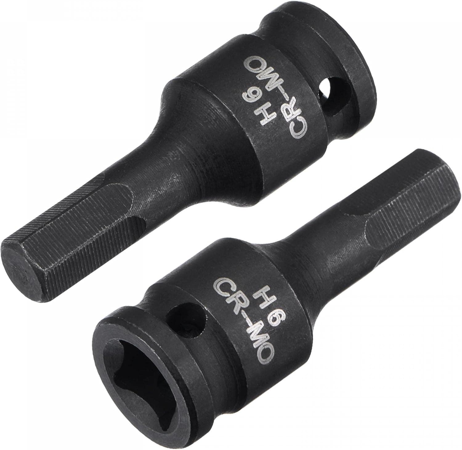 uxcell 6mm Impact Hex Bit Socket, 1/4" Square Drive 35mm Length CR-MO Metric Sizes 2 Pcs