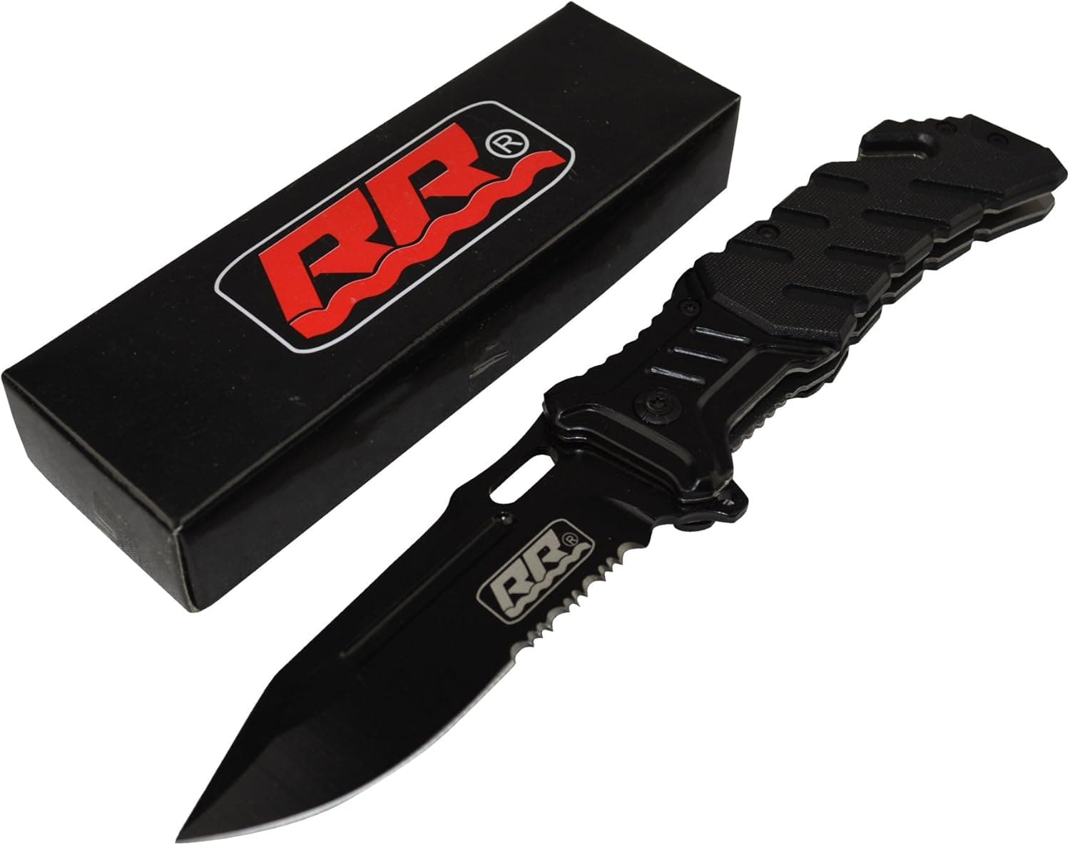 Rogue River Tactical Best Military G10 Handle Black Spring Assisted Pocket Knife