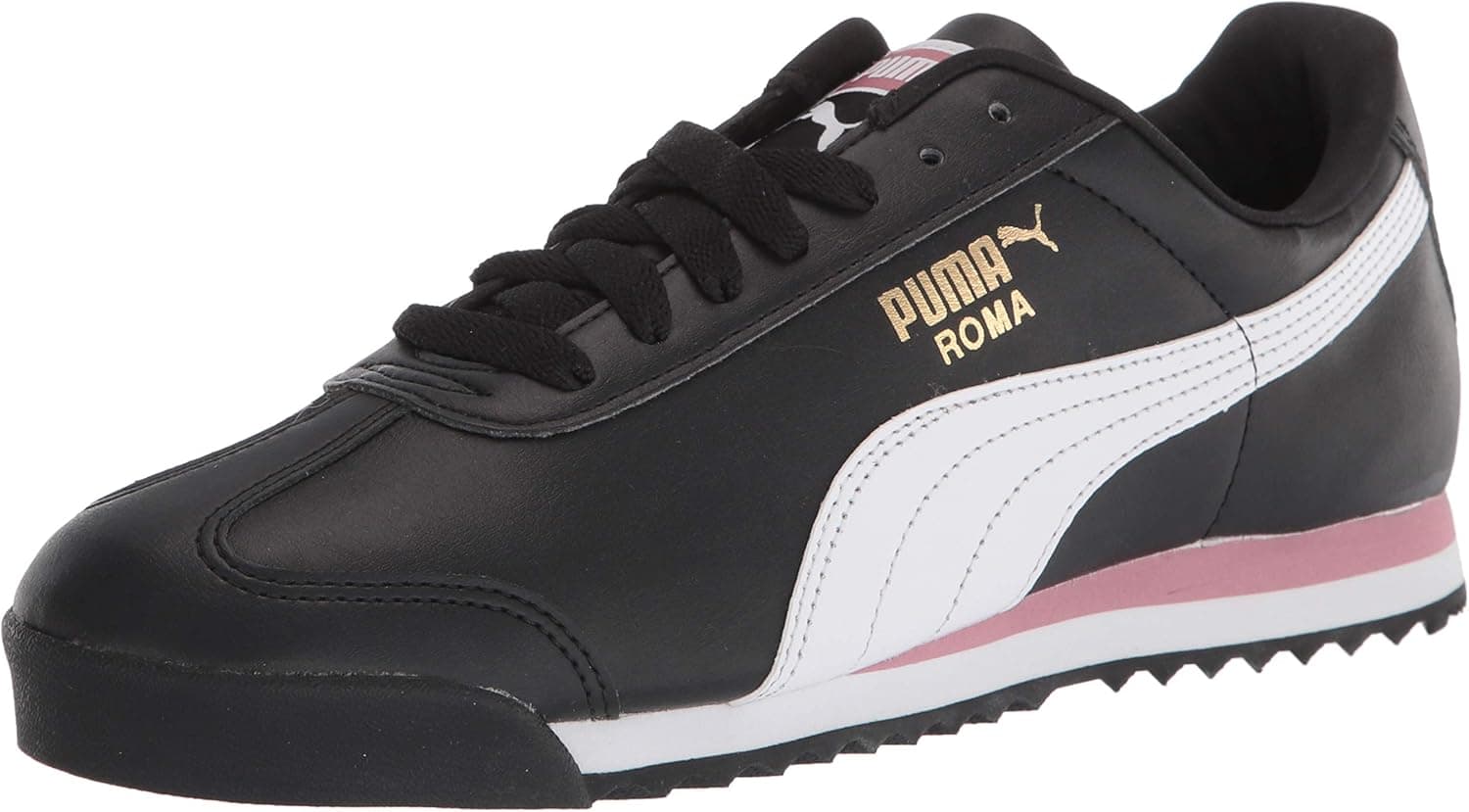 PUMA mens Roma Basic Sneaker, Puma Black-puma White-foxglove, 9 Women 10.5 Men US