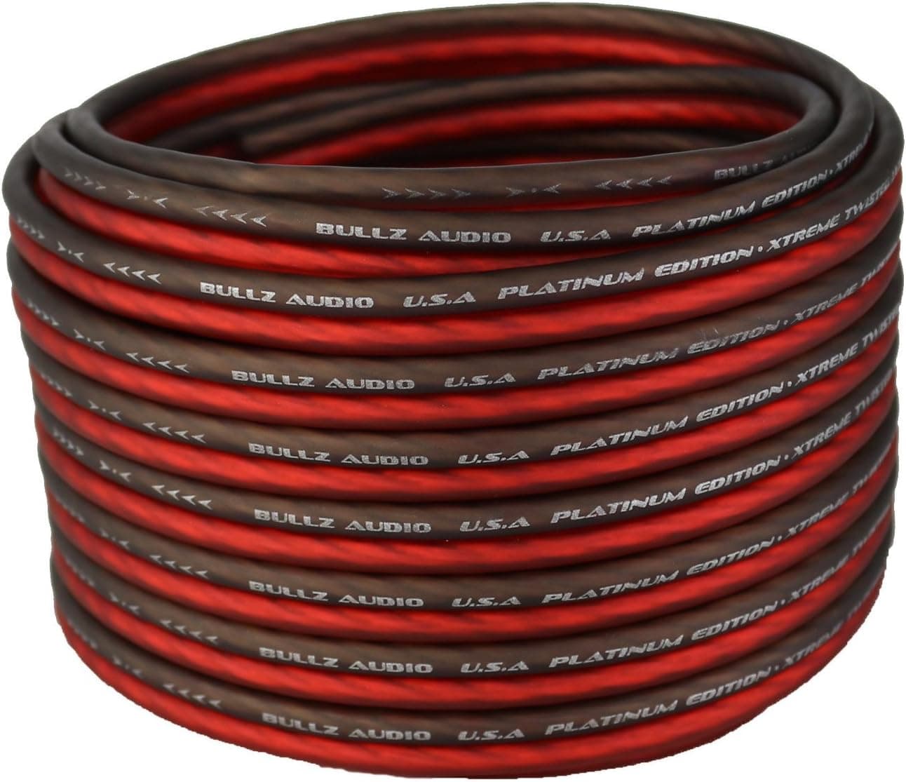 Bullz Audio BPES14.50 50' True 14 Gauge AWG Car Home Audio Speaker Wire Cable Spool (Clear Red/)