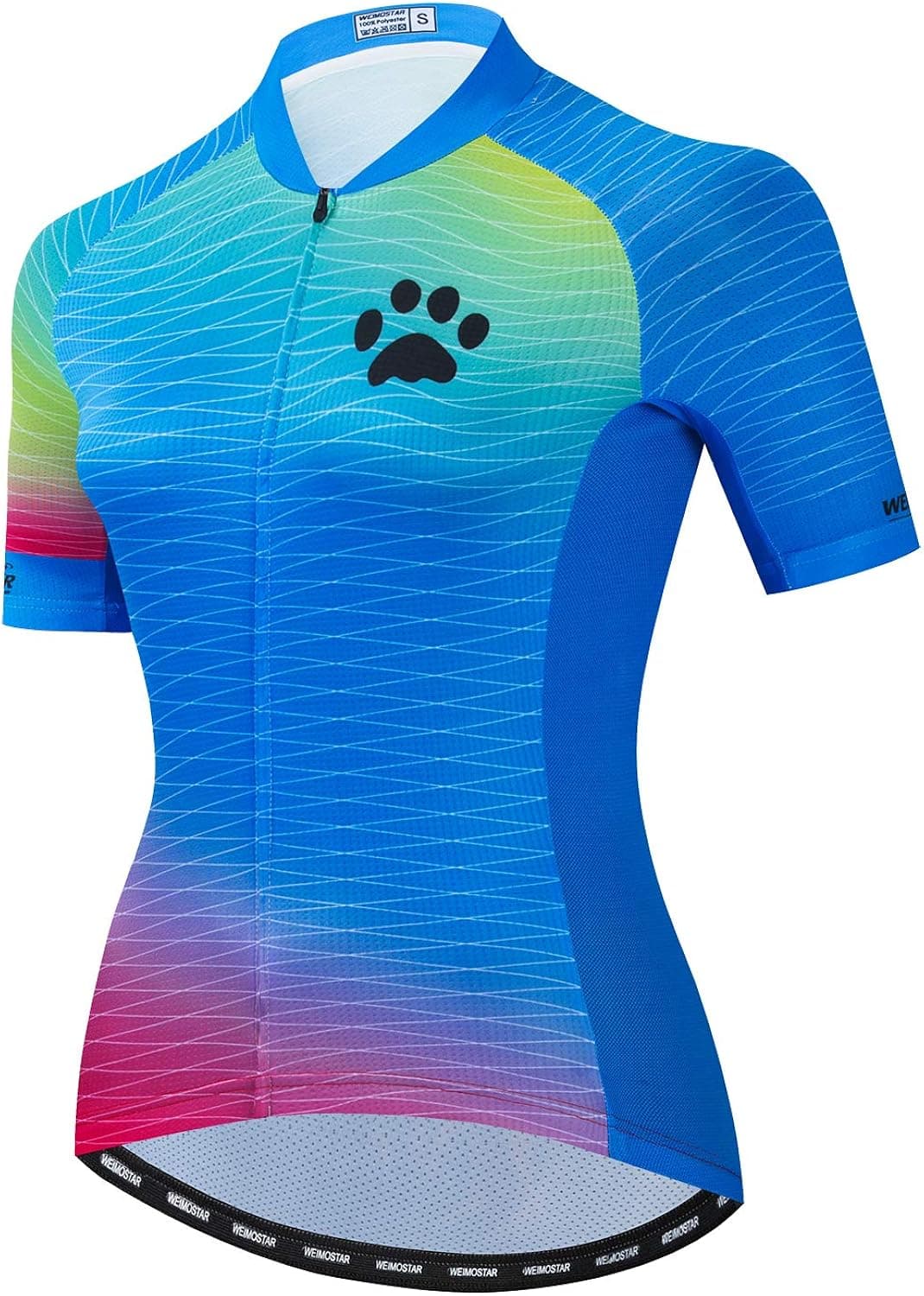 Weimostar Women's Cycling Jersey Short Sleeve Bike Biking Shirts Full Zipper Bicycle Tops