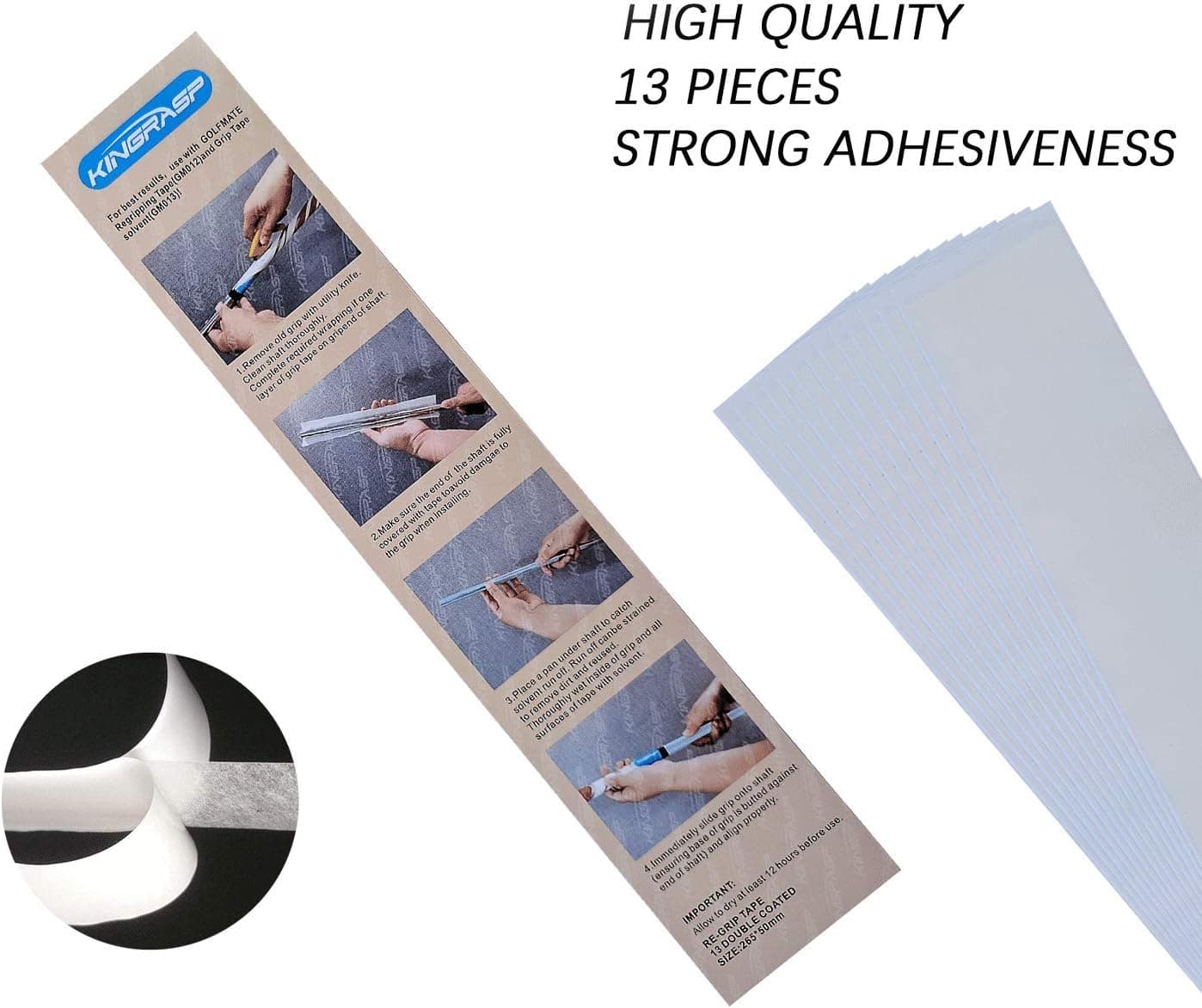 Lehui KINGRASP Golf Grip Kits for Regripping Golf Clubs - Professional Quality - Options Include Hook Blade, 13 Grip Tape Strips, Grip Rubber