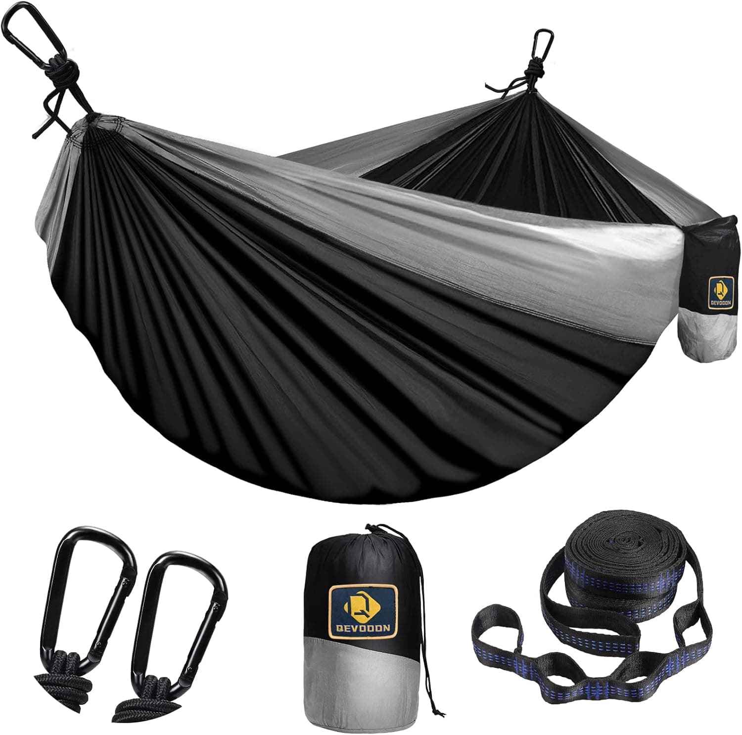 Camping Hammock for Outside,Double Hammock with Tree Straps(18+1Loops) 210T Nylon Parachute Lightweight Portable Hammock for Outdoor Travel,Hiking,Backpacking,Hunting,Outdoor,Beach,Camping Gear