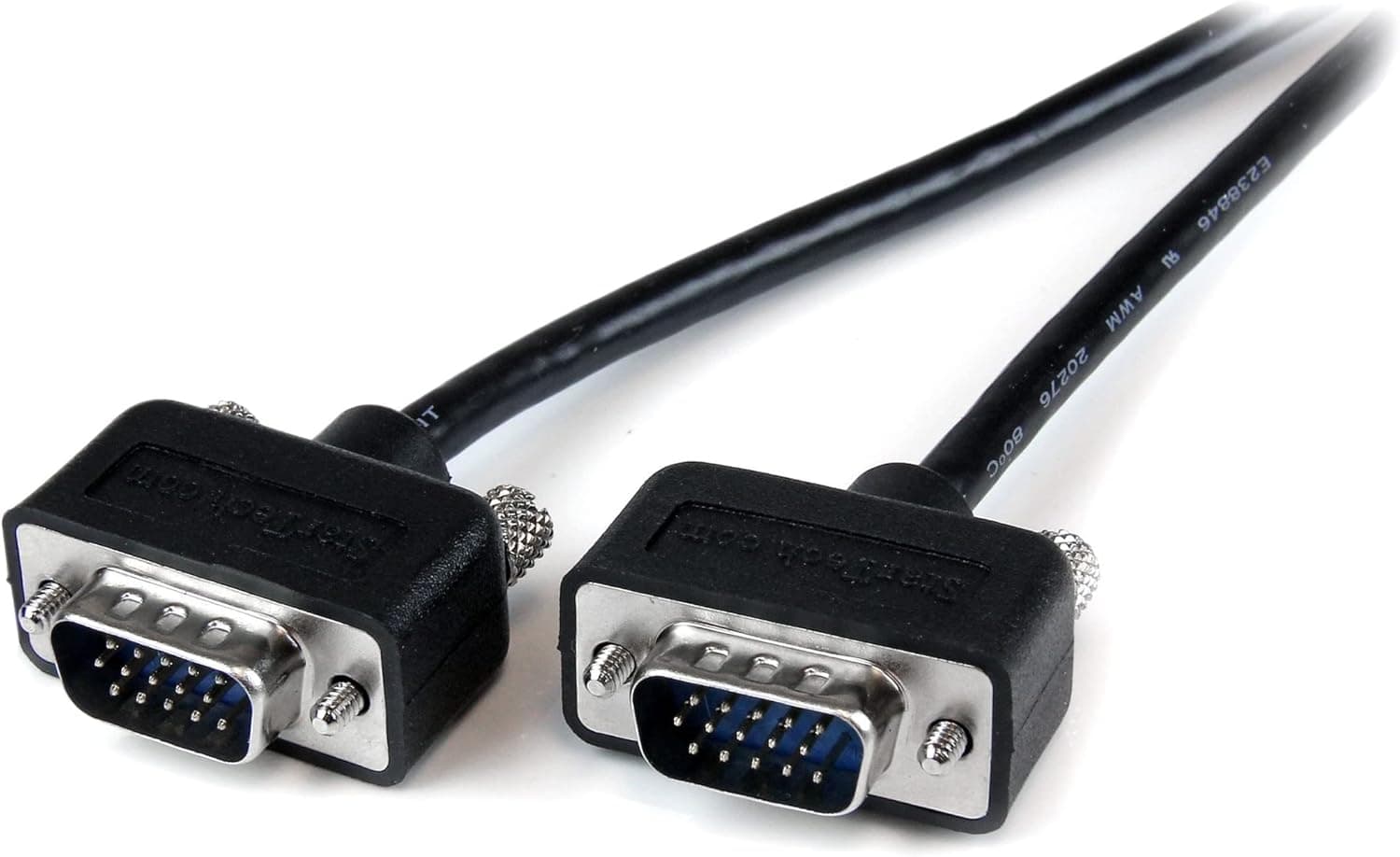 StarTech.com 10 ft. (3 m) VGA to VGA Cable - HD15 Male to HD15 Male - Coaxial High Resolution - Low Profile - VGA Monitor Cable (MXT101MMLP10) , Black