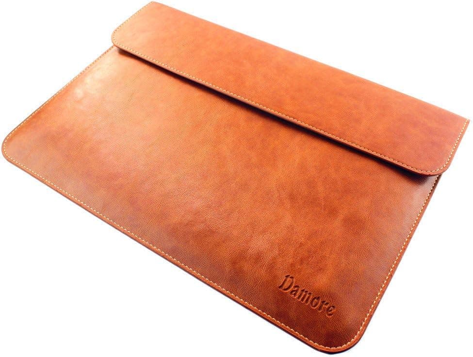 MacBook Air 11.6 Inch Leather Sleeve Case, Brown Laptop Case for Apple MacBook Air 11.6 Inch New and Old Version - Retail Packaging (Brown)