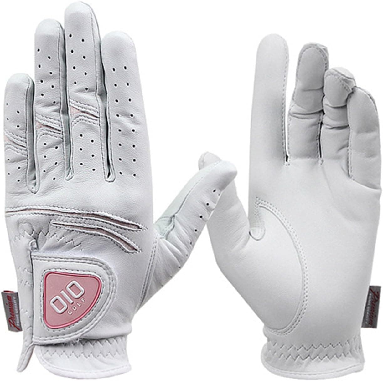 OIO Golf Gloves (Women/ OIO/ Cabretta/ Both Hand/ White, ML(US)-21(Asia))
