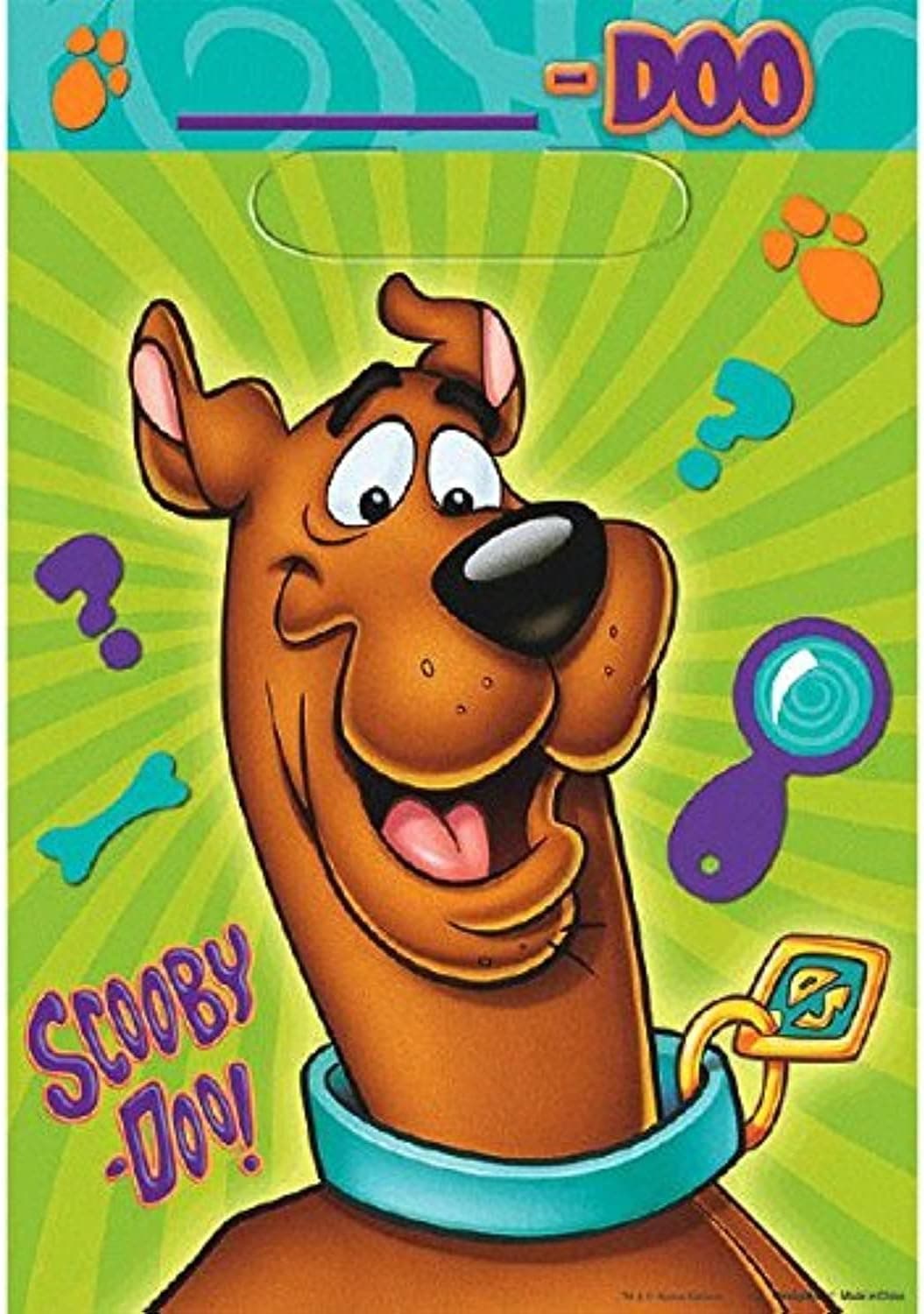amscan Awesome Scooby-Doo Folded Loot Bags Birthday Party Favor, 9 x 6-1/2", Teal/Purple/Green