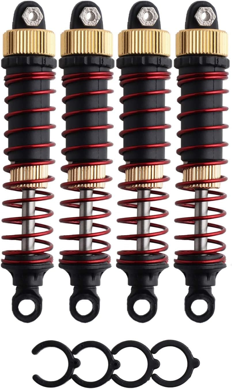 GDOOL 4 PCS Aluminum Alloy Shock Absorber Assembled Metal Oil Filled Shocks 9125 Upgrade Parts 25-ZJ03 LG-ZJ03 920-ZJ03 for 1:10 9125 9155 9156 RC Cars S920 S921 RC Trucks