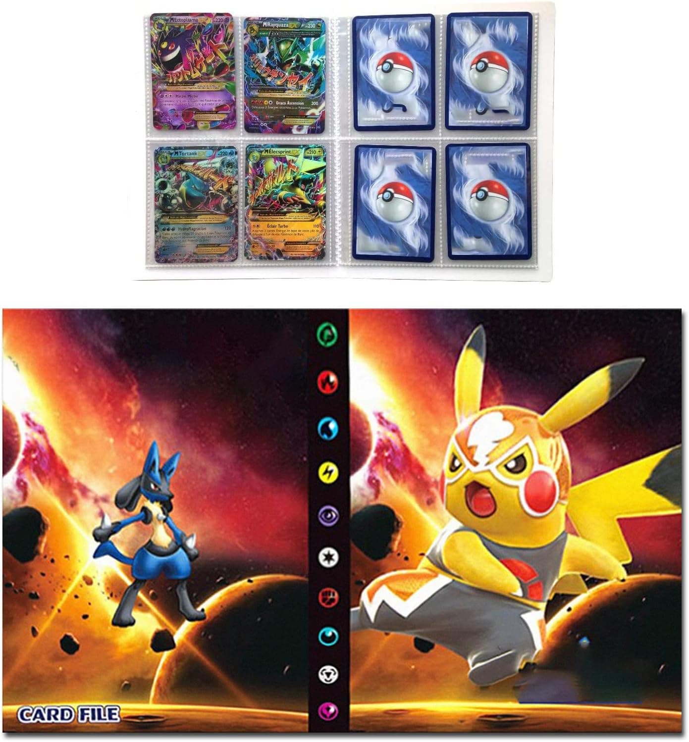 JUPETE Card Binder Compatible with Collection Card Holder, Trading Cards Book 4 Pocket, Cards Album Put Up to 240 Cards(A04)