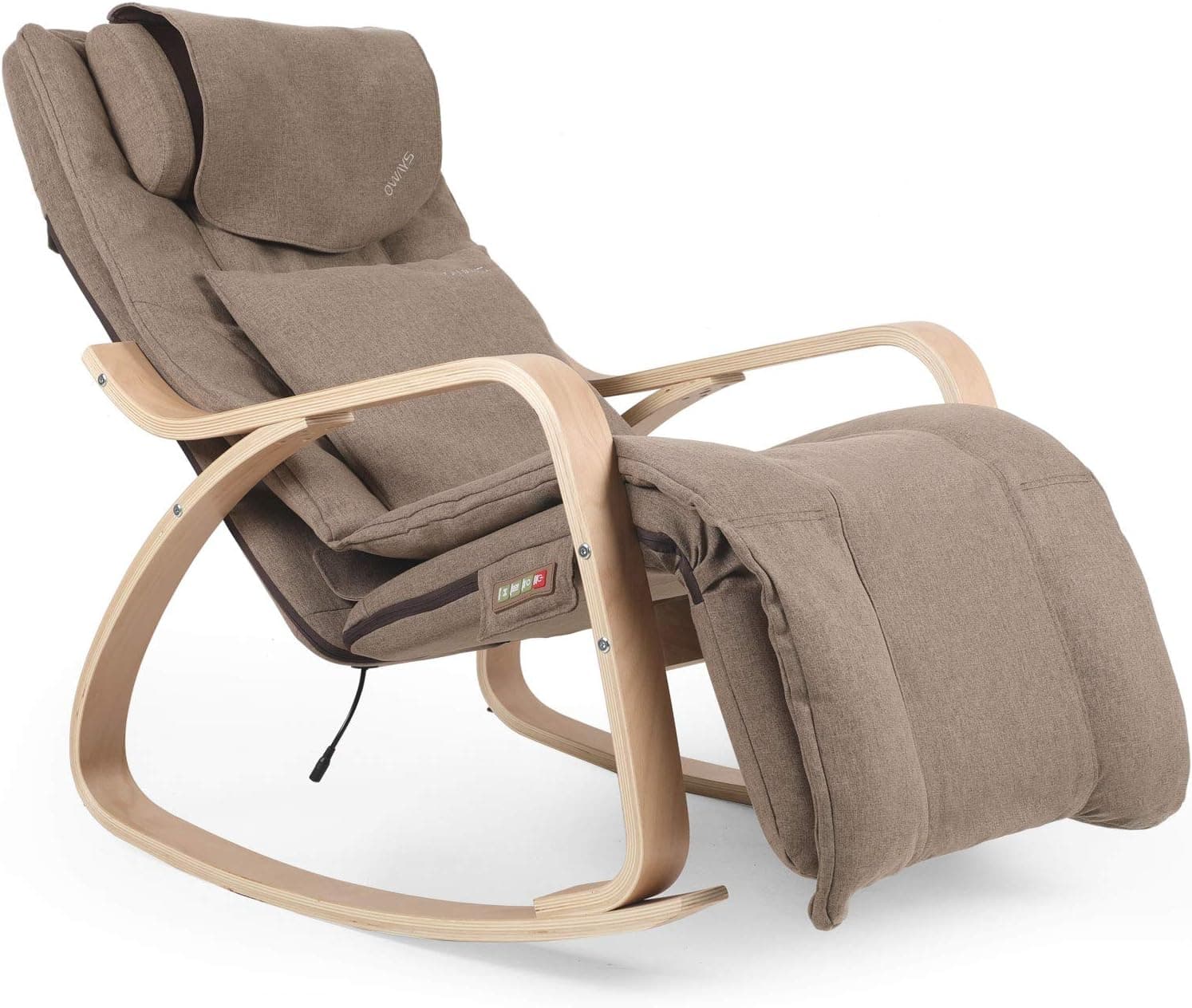 OWAYS Massage Chair, Rocking Massage Chair and Recliner, Shiatsu, Hips Vibration and Rolling Massage for Body Relaxation, Lounge Chair with Removable Cushion Cover Adjustable Footrest for Home