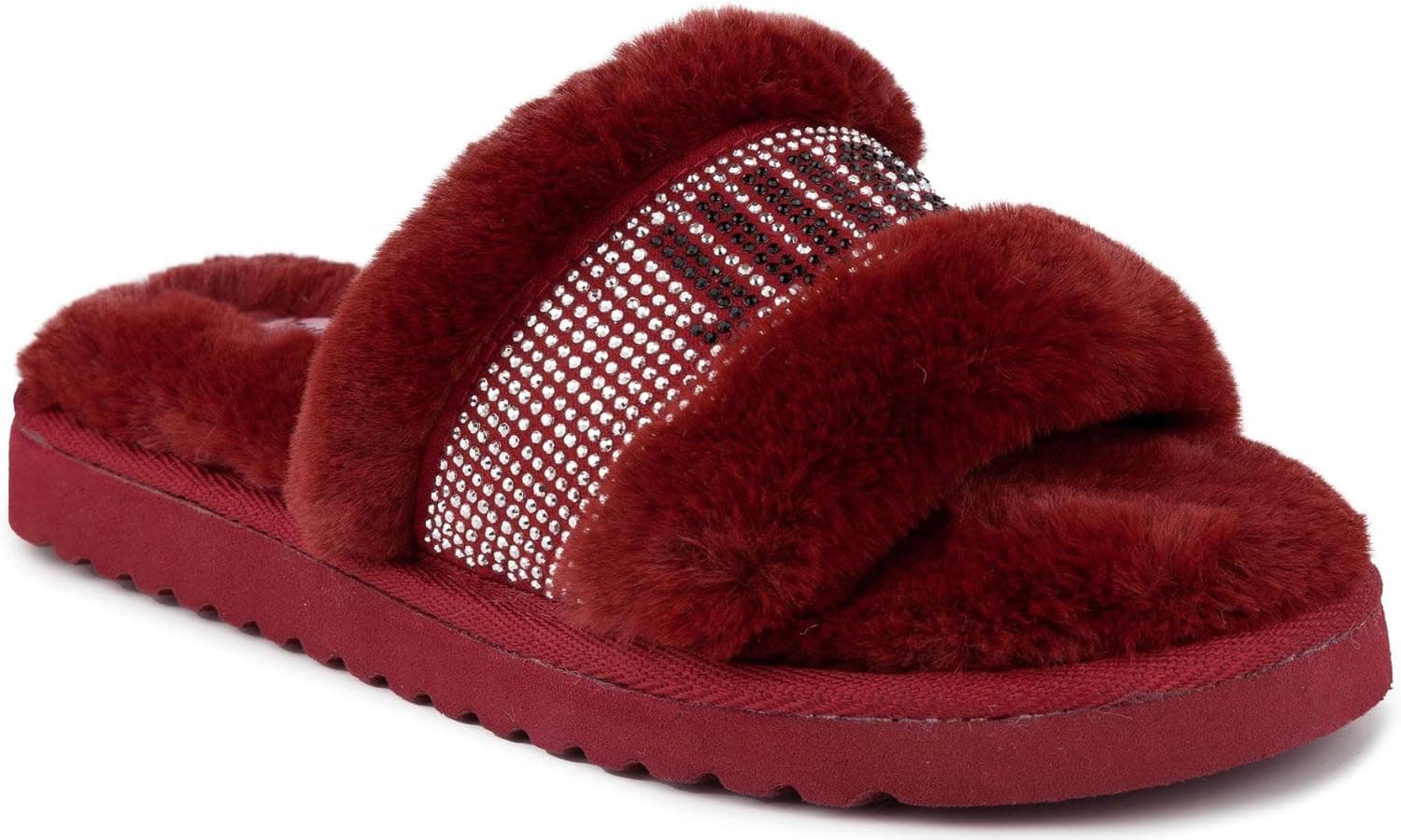 Juicy Couture Women's Slide Slipper Sandals With Faux Fur